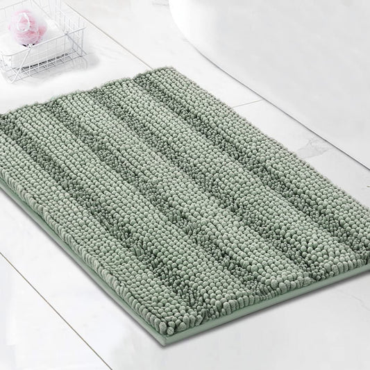 H.VERSAILTEX 3 Piece Thick Striped Bath Rugs Set for Bathroom Non Slip Soft  Absorbent Bath Mat for Tub, Shower and Toilet