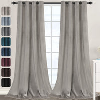 Luxury Velvet Curtains for Living Room 84 Inches Room Darkening Super Thick Soft Velvet Textured Window Curtain Drapes Thermal Insulated Grommet Decoration 2 Panels, Each 52 X 84 Inch, Stone Blue