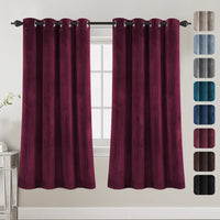 Luxury Velvet Curtains for Living Room 84 Inches Room Darkening Super Thick Soft Velvet Textured Window Curtain Drapes Thermal Insulated Grommet Decoration 2 Panels, Each 52 X 84 Inch, Stone Blue