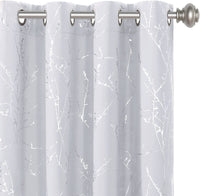 Blackout Star Curtains for Kids Room Boys Girls Twinkle Silver Stars Full Light Blocking Cute Thick Soft Curtain Drapes, Grommet Top, 2 Panels, 52" W X 84" L, Navy