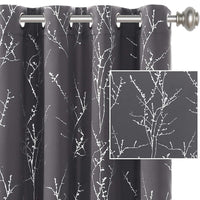 Blackout Star Curtains for Kids Room Boys Girls Twinkle Silver Stars Full Light Blocking Cute Thick Soft Curtain Drapes, Grommet Top, 2 Panels, 52" W X 84" L, Navy