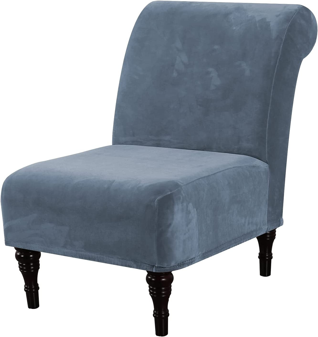 Velvet Accent Chair Covers High Stretch Armless Chair Covers for Living Room Luxury Thick Velvet Chair Slipcovers Modern Furniture Protector with Elastic Bottom, Machine Washable, Navy