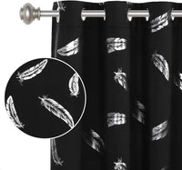 Blackout Star Curtains for Kids Room Boys Girls Twinkle Silver Stars Full Light Blocking Cute Thick Soft Curtain Drapes, Grommet Top, 2 Panels, 52" W X 84" L, Navy