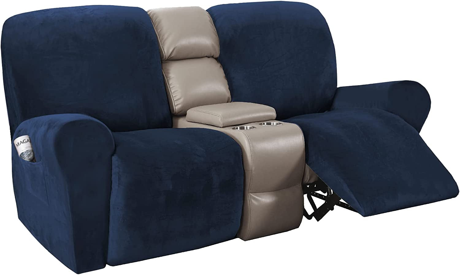 Velvet Stretch Recliner Couch Covers 4 Pieces Style Recliner Chair