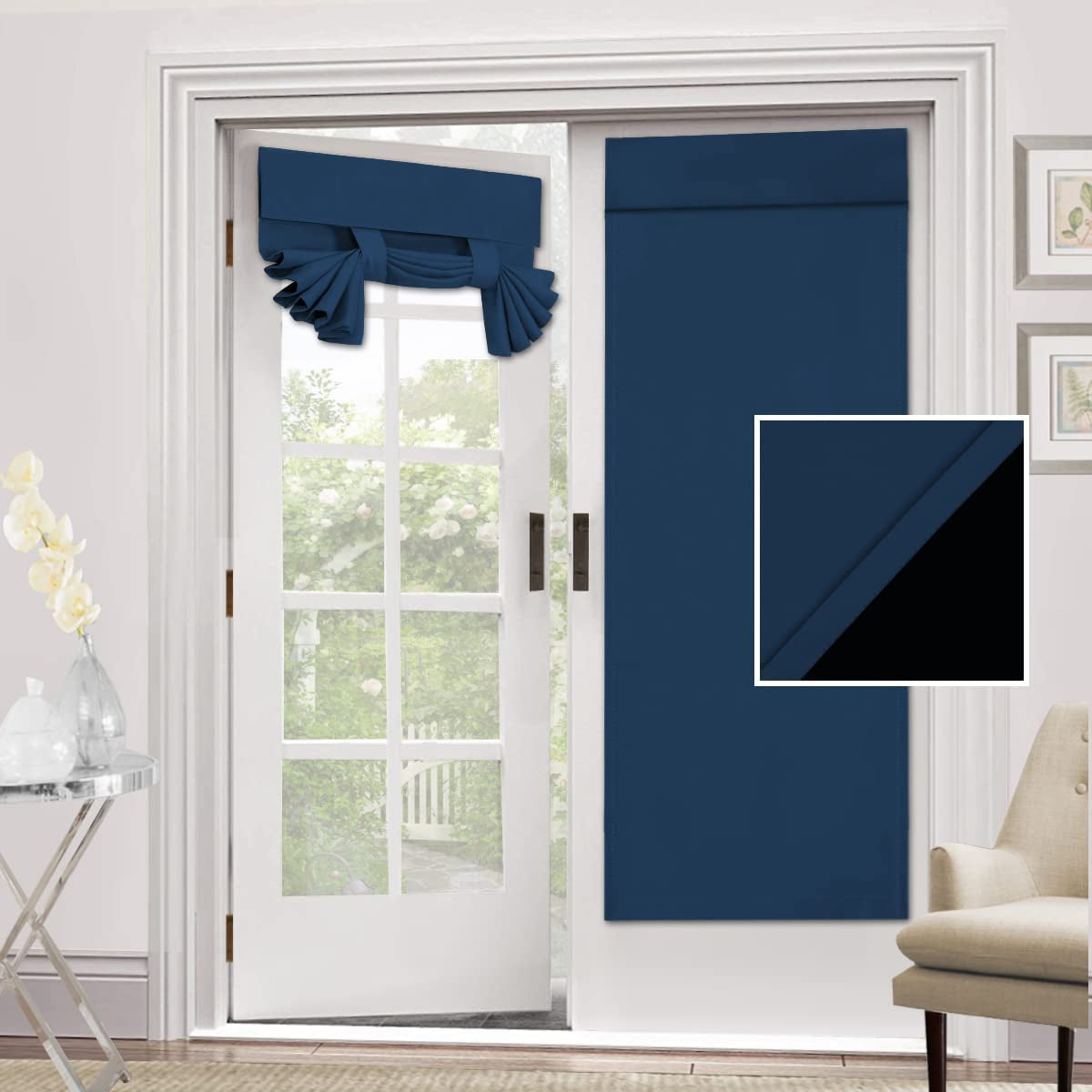 PI Blackout French Door Curtain,Privacy Thermal