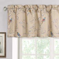 Blackout Curtain Valances for Kitchen Window/Living Room/Bathroom Privacy Added Rod Pocket Home Decoration Winow Valance, 52" W X 18" L, Flroal in Sage and Brown