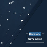 Blackout Star Curtains for Kids Room Boys Girls Twinkle Silver Stars Full Light Blocking Cute Thick Soft Curtain Drapes, Grommet Top, 2 Panels, 52" W X 84" L, Navy