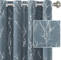 Blackout Star Curtains for Kids Room Boys Girls Twinkle Silver Stars Full Light Blocking Cute Thick Soft Curtain Drapes, Grommet Top, 2 Panels, 52" W X 84" L, Navy