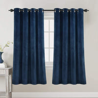 Luxury Velvet Curtains for Living Room 84 Inches Room Darkening Super Thick Soft Velvet Textured Window Curtain Drapes Thermal Insulated Grommet Decoration 2 Panels, Each 52 X 84 Inch, Stone Blue