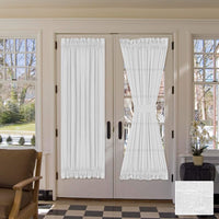 Linen French Door Curtains Privacy Light Reducing Door Curtain with Tieback | Rod Pocket Curtain 1 Panel for Glass Door Feature Open Weave Textured Linen - 52"X72" - Tan