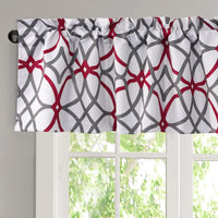 Blackout Curtain Valances for Kitchen/Bathroom - Thermal Insulated Window Valances for Living Room/Bedroom Rod Pocket Short Curtain 1 Panel, 52X18 Inch, Geo in Grey and Navy